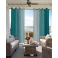 thumbnail image 4 of Teal Green Gradient Blackout Curtains 72 Inches Length, Ombre Farmhouse Rustic Wood Window Treatment Thermal Insulated Drapes for Bedroom Living Room 2 Panels 104x72 Inches, 4 of 8