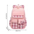 thumbnail image 3 of Girls' Backpack for School | Lightweight Bookbag with Bow Design | Adjustable Straps for Elementary and Middle School Students | Multiple Compartments for Books, Stationery, and Lunch, 3 of 4