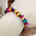 thumbnail image 5 of Pulseras simples de arcoíris de moda, cuentas de piedra Natural, regalo de joyería de fiesta para mujer, 2 uds., 5 of 5