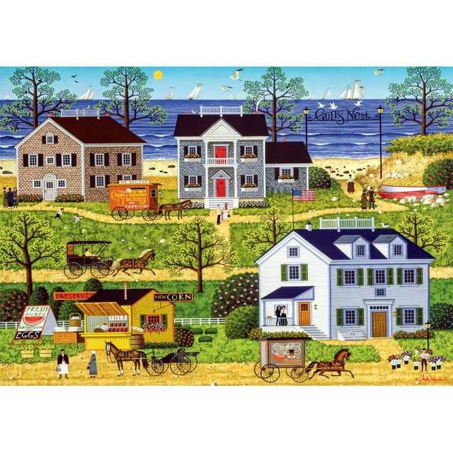 Buffalo Games - Charles Wysocki - Nido de gaviota - Rompecabezas de 500 piezas para adultos Desafiante rompecabezas perfecto para noches de juegos - El tamaño del rompecabezas terminado es 21,25 x 15,