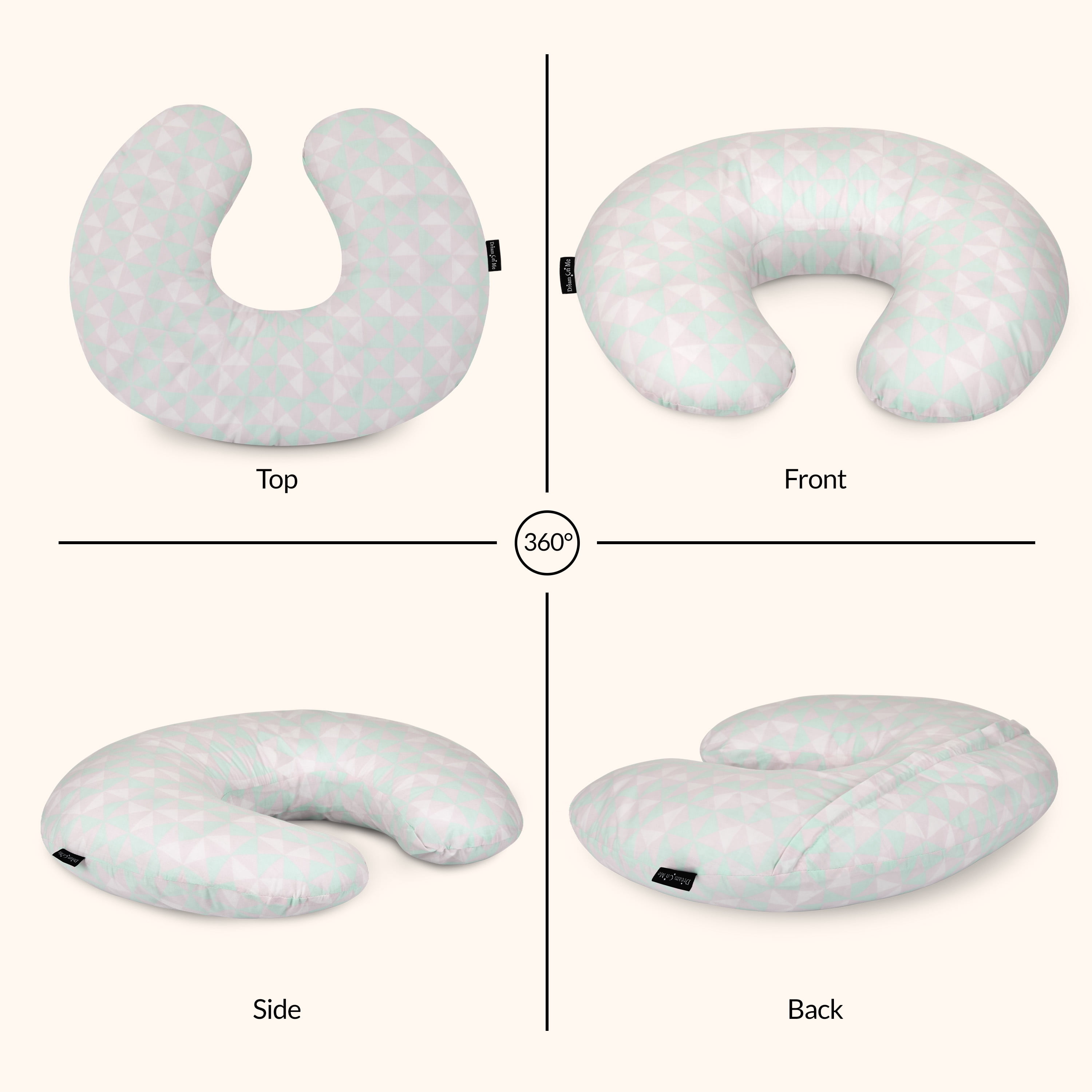Dream On Me Beeboo Nursing Pillow and Positioner, Breastfeeding and Bottlefeeding Pillow, Removable and Washable Pillow Cover, Soft and Breathable Fabric in Blue