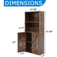 thumbnail image 2 of 4-Tier Bookshelves and Bookcases, Farmhouse Bookcase with Barn Doors, Bookshelf & Storage Cabinet with Display Shelves for Living Room, Home Office, Bedroom, Brown, 2 of 14