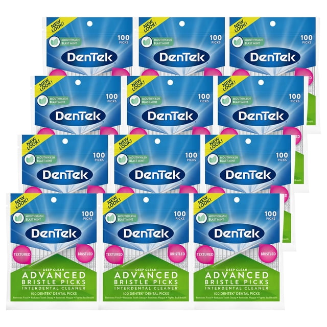Pinzas de cerdas Dentek Deep Clean, 100 unidades, paquete de 12