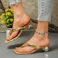 thumbnail image 2 of Mepaouo Women's Kitten Heels Sandals Square Open Toe Low Heeled Flip Flops 2025 Fashion Dress Slides, 2 of 8