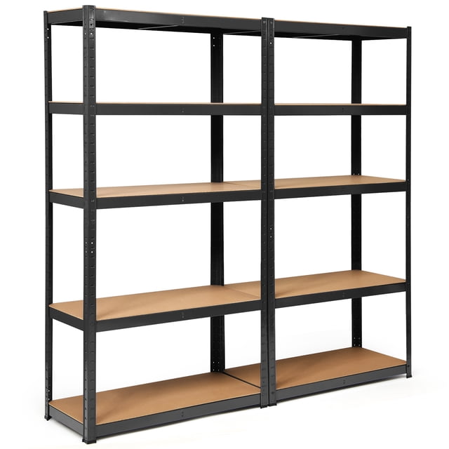 Costway 2PCS 72'' Heavy Duty Storage Shelf Steel Metal Garage Rack 5 Level Adjustable Black