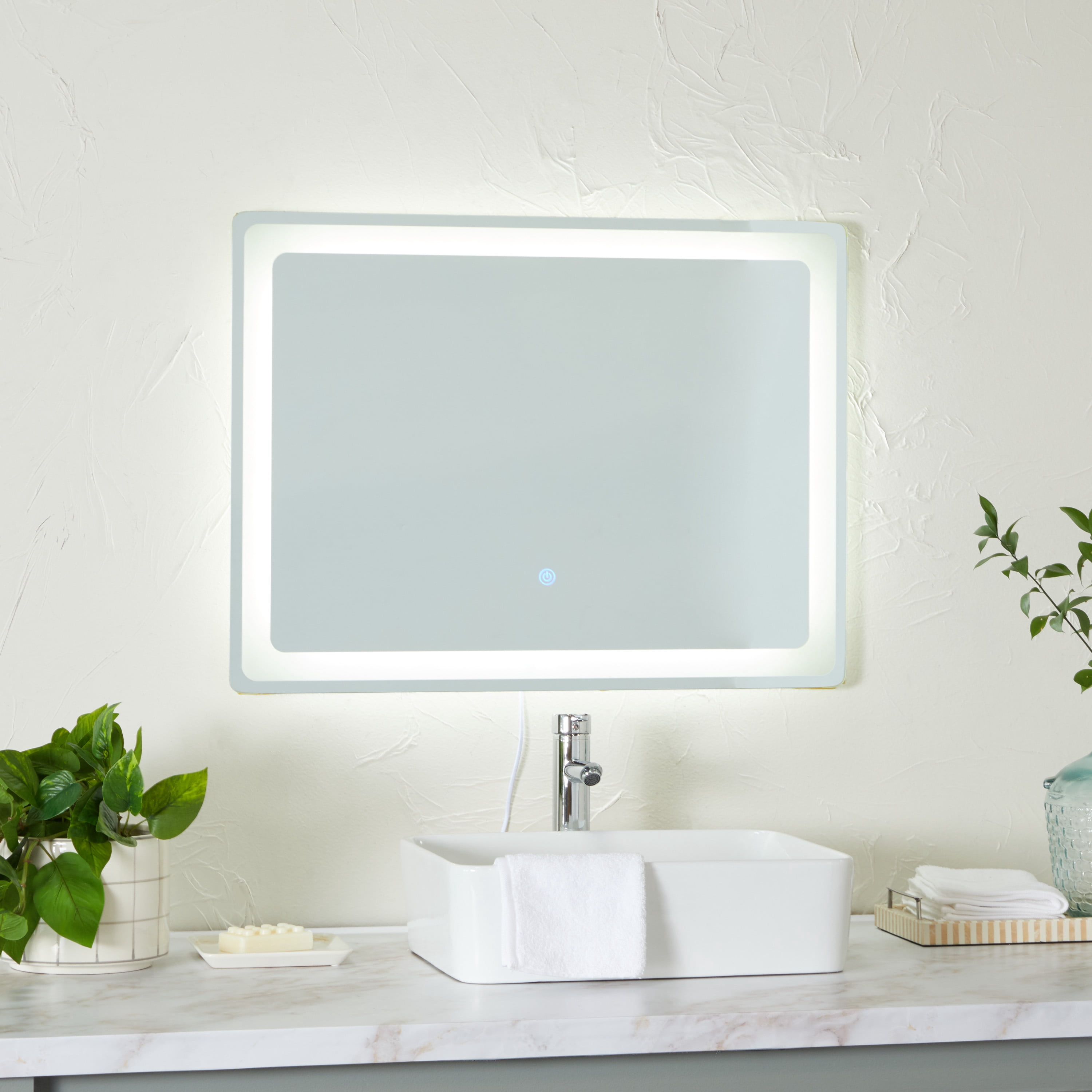 DecMode 32" x 24" Silver LED Mirror