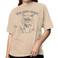 thumbnail image 2 of Smartprints Grumpy Cat Coffee - Happy Monday Women's T-Shirt Natural, Cotton, S, 2 of 4