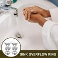 thumbnail image 3 of Topbathy 6pcs Bathroom Sink Overflow Plug Silver Plastic Overflow Drainage Bathroom Renovation, 3 of 5