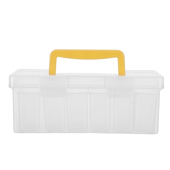 LITINKIMI Plastic Tool Box with 6 Compartments Removable Dividers and Portable Carry Handle
