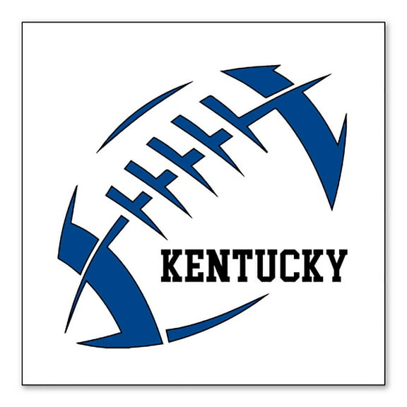 DistinctInk Custom Bumper Sticker - 4" x 4" Decorative Decal - White Background - Kentucky Football - Blue, Black