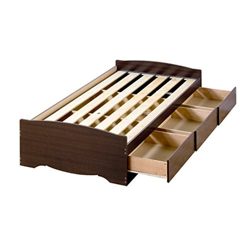 Platform Storage Bed With 3 Drawers, Espresso Twin Bed Frame With Storage Ikea