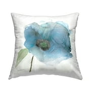 Stupell Industries Abstract Blue Poppy Blossom Printed Throw Pillow Design by Carol Robinson