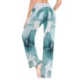 thumbnail image 6 of Women's Long Sleep Pants Home Pants Sleep Pants Wide-Leg Pants Design Elastic Fabric Casual Pants XS Cartoon Turquoise Flowers Seamless, 6 of 7