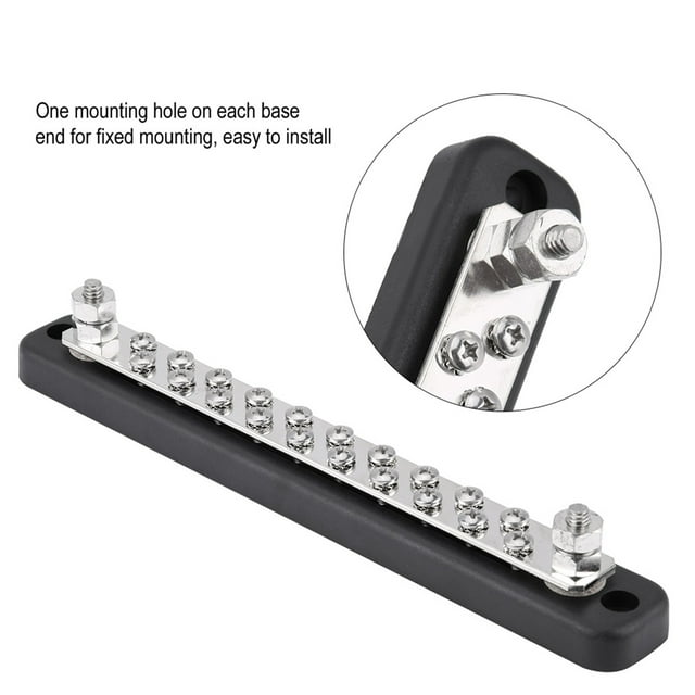 Positions Bus Bar,20 Position 2 Stud Buss Bar Terminal Block Bus Bar Junction Terminal Eco-Friendly Materials