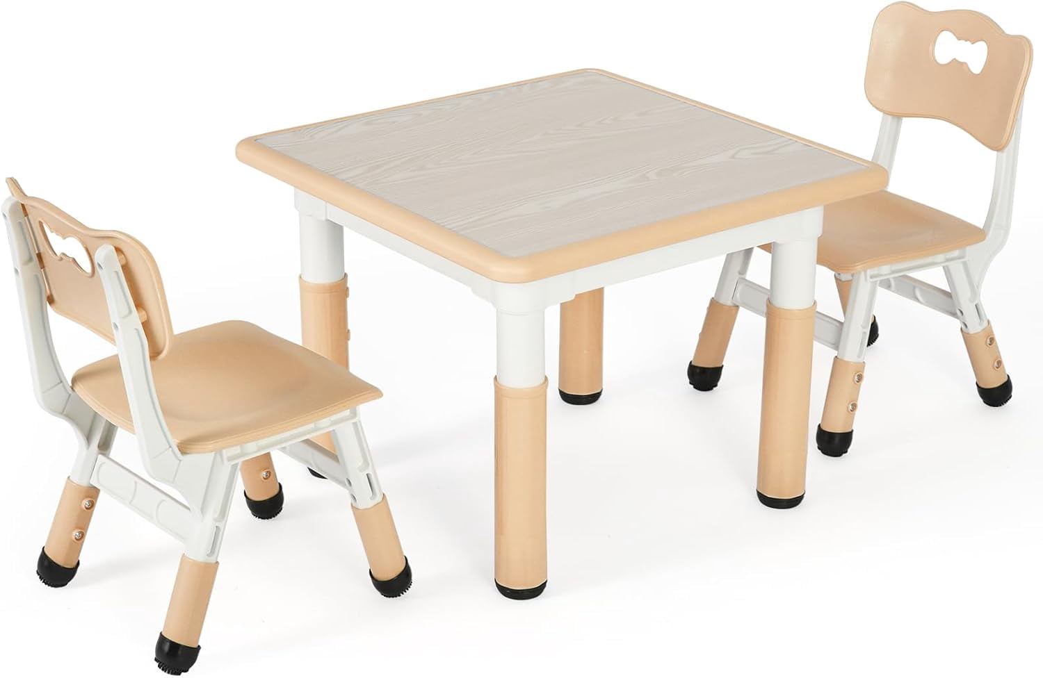 LAZY BUDDY Adjustable Kids Table and Chairs Set, Toddler Table and 2 Chairs Children Multi-Activity Desk Set for Ages 2-8