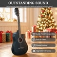 thumbnail image 3 of Ktaxon 38 Inch Cutaway Acoustic Guitar for Beginners,Full Basswood Guitar with Complete Starter Kit, Matte Black, 3 of 15