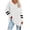 Blanc, variante sur HUITKMM T-Shirts en Coton pour Femmes Manches Longues Imprimé Col en V Décontracté Doux Confortable T-Shirt Y 2 K Blouse Ample Hauts Basiques Vêtements