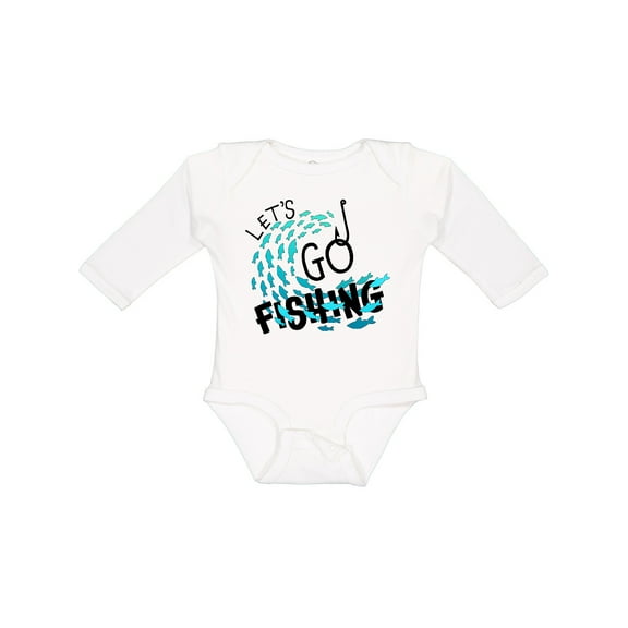 Inktastic Let's Go Fishing Boys or Girls Long Sleeve Baby Bodysuit