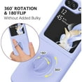 thumbnail image 3 of Samsung Galaxy Z Flip 5 Case, Galaxy Z Flip5 Phone Case Slim Liquid Silicone Kickstand Case with Finger Ring Holder Car Mount Supported Shockproof Galaxy Z Flip 5 Case for Women, Purple, 3 of 8