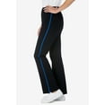 thumbnail image 3 of Woman Within Plus Size Stretch-Cotton Knit Pull-On Bootcut Side-Stripe Leggings, 3 of 5