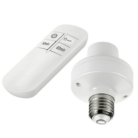 

PENGXIANG Remote Control Light Socket 15/30/60mins Timing Screw in E26/E27 Bulb Holder No Wiring Wall Mounted Wireless Light Switch Kit for Closet Basement Attic Stairwell Light Remote