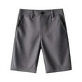 thumbnail image 3 of YOUYEDIAN Boys Girls Shorts Elastic Waist School Uniform Shorts Kids Casual Pull on Shorts with Pockets Gray 6-7 Years, 3 of 4