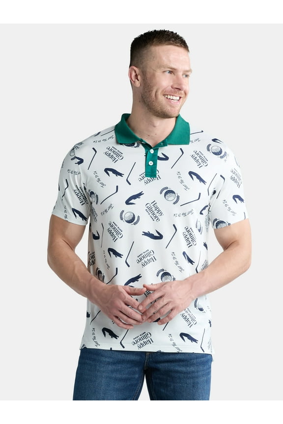 Men's and Big Men's Allover Print Graphic Polo Shirt, Sizes S-3XL