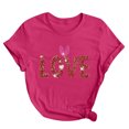 thumbnail image 1 of Lmnyox T-Shirt Imprimé pour Femmes Manches Courtes Été Décontracté T-Shirts Col Rond Ample Chandail Mode 2025, 1 of 3