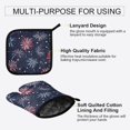 thumbnail image 3 of Yayeee Oven Mitts and Pot Holder Set of 2 Heat Resistant Kitchen Gloves Baking Hot Pad, Red and Blue Fireworks Pattern, 3 of 5