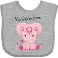 thumbnail image 3 of Inktastic Aditi My Gigi Loves Me Pink Elephant Beautiful Girls Baby Bib, 3 of 4