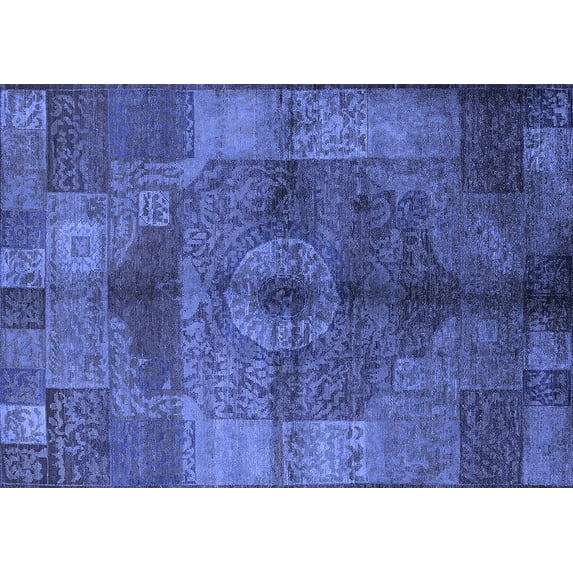 Ahgly Company Indoor Rectangle Oriental Blue Industrial Area Rugs, 2' x 3'