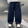thumbnail image 6 of Fashionable Wide Leg Trousers For Boys Comfortable Loose Fit Long Pants Ideal For Big Kids And Teenagers Daily Casual Wear Tween Kids Summer Soft Comfy Trousers Y2K Streetwear Cute Teen Basic Pants, 6 of 7