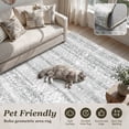 thumbnail image 4 of SIXHOME 8'x10' Area Rugs for Living Room Washable Rugs Boho Geometric Living Room Rug Moroccan Neutral Carpet Non Slip Soft Distressed Rugs for Bedroom Dining Room Office Modern Home Decor Gray, 4 of 7