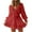 Red, variant on 2025Under $5asdoklhq Woman Clothes ,Women's Autumn and Winter V-Neck Long Sleeve Ruffle Lace Solid Dresses