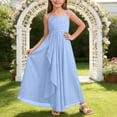 thumbnail image 2 of RTKFRFLM Girls Solid Color Chiffon Maxi Dress Kids Sleeveless A-Line Cami Gown for Bridesmaid and Flower Girl Flowy Formal Wedding Party Dress Special Occasion Wear for Ages 1-14 Years, 2 of 5
