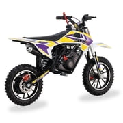 SYX MOTO VK 58cc 4-Stroke Gas Pull Start Mini Bike for Kids, Yellow/Purple