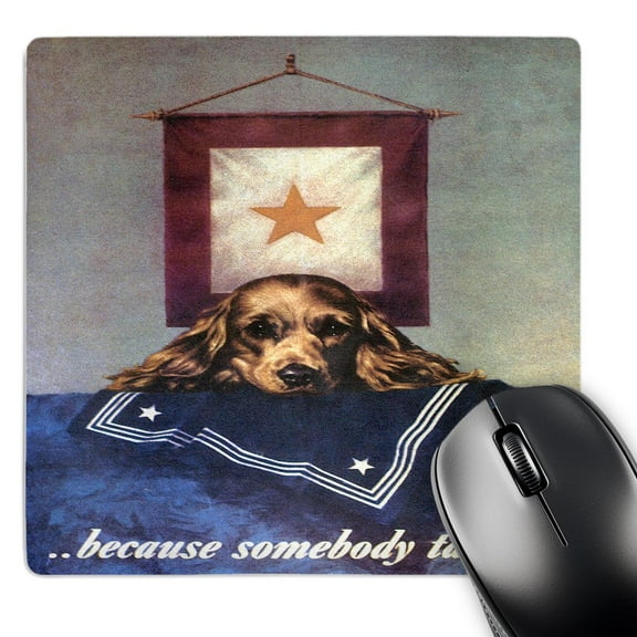 3dRose, Vintage Because somebody talked Dog with Casket Poster, MousePad