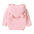 thumbnail image 3 of Sunisery Newborn Baby Girls Boys Knit Cardigan Ear Hooded Sweater, Infant Button-Down Cotton Outwear, 3 of 5