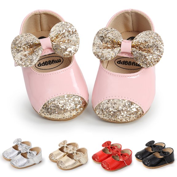 Yoyauz Baby Girl Mary Jane Shoes Anti Slip Rubber Sole Ballet Slippers Princess Dress Wedding Shoes Newborn Kids Shoes Toddler Shoes