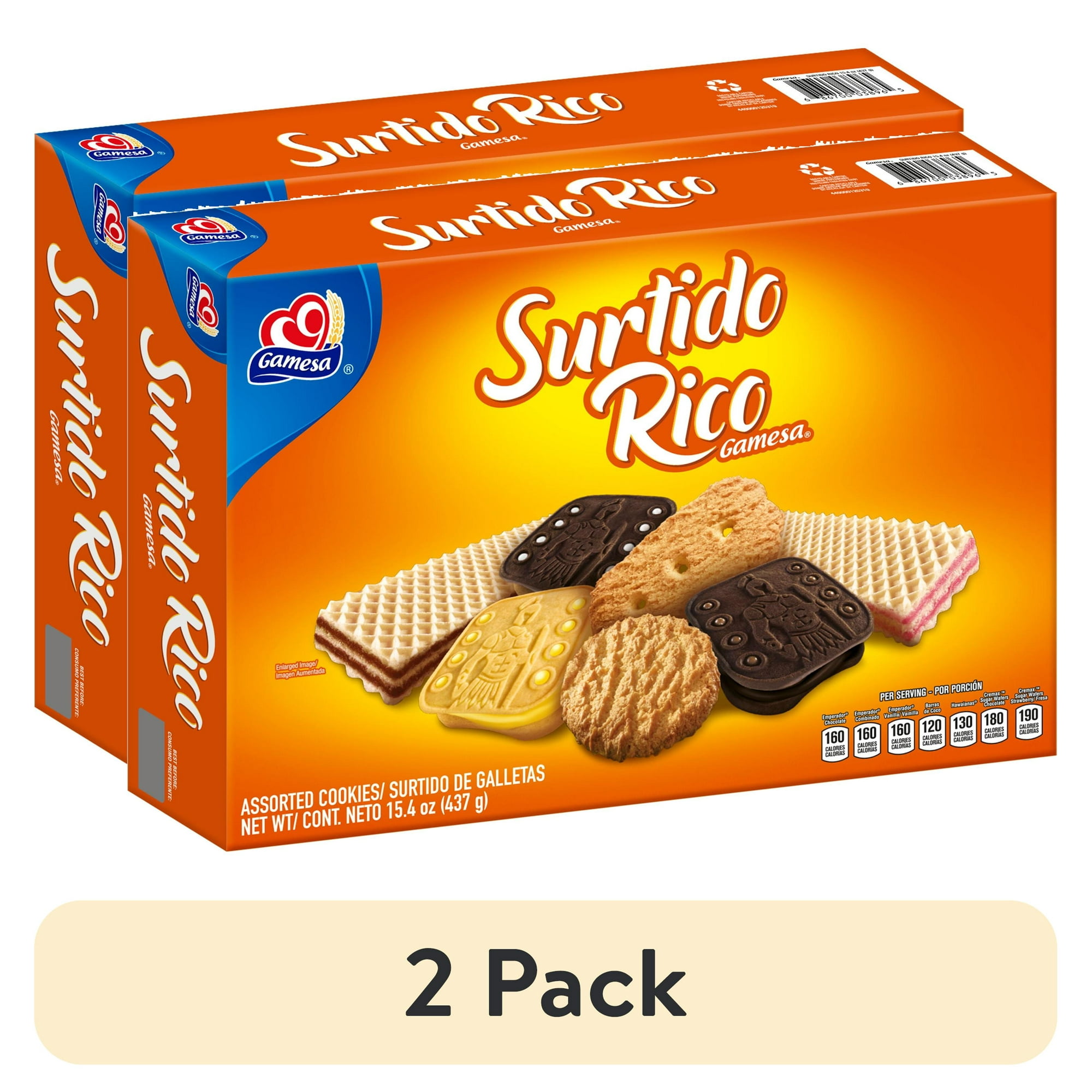 (2 pack) Gamesa Surtido Rico Assorted Cookies 15.4 oz Box 1 Pack