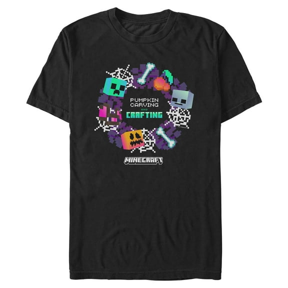 Mens Minecraft Pumpkin Carving And Crafting T Shirt