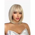 thumbnail image 1 of 2025 Latest Model Pixie Cut Wig for Black Women With Air Bangs - Short White, 1 of 1