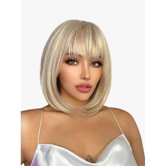 2025 Latest Model Pixie Cut Wig for Black Women With Air Bangs - Short White