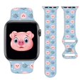 thumbnail image 1 of Pig Watch Band Compatible Con Apple Watch 38 Mm, 40 Mm, 41 Mm, 42 Mm, 44 Mm, 45 Mm, 49 Mm, Correa De Silicona De Repuesto Para Iwatch 10, 9, 8, 7, 6, 5, 4, 3, 2, 1, Regalos Para Mujeres Y Hombres (38, 1 of 1
