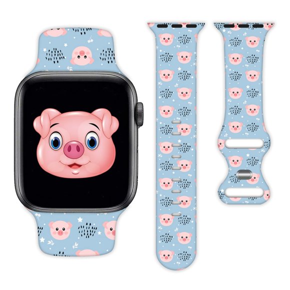 Pig Watch Band Compatible Con Apple Watch 38 Mm, 40 Mm, 41 Mm, 42 Mm, 44 Mm, 45 Mm, 49 Mm, Correa De Silicona De Repuesto Para Iwatch 10, 9, 8, 7, 6, 5, 4, 3, 2, 1, Regalos Para Mujeres Y Hombres (38