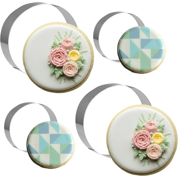 Bakerpan Stainless Steel Round Cookie Cutter Set, 2 Inch & 3 Inch Circle Cookie Cutters, Biscuit Cutters