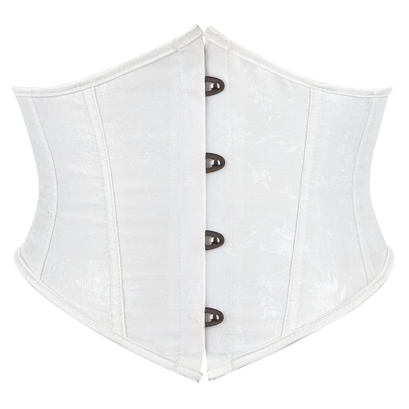 FASHOFT White Renaissance Corset Top For Women Tummy Control Waist Trainer Outerwear Boned Cincher Bust Support Court Style Waist Cinching Body Shaper Corset Belt L