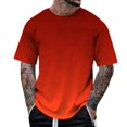 thumbnail image 2 of T-Shirts for Men Summer Short Sleeve Gradient Color Pullover Tees 2025 Stylish Casual Stretch Comfy Loose Workout Tops Z003-Red XXL, 2 of 3