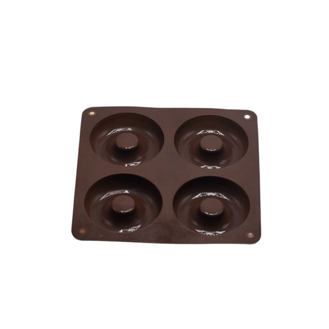 Molde de 4 rejillas para Chocolate, desierto, herramientas para hornear hechas a mano, decoración de pasteles, Fondant, molde para rosquillas, Herramientas y accesorios para hornear Color café Bewildely HA080609-01