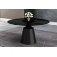 thumbnail image 4 of LeisureMod Prynn Mid-Century Modern 71" Round Dining Table with Glass Top and Black Pedestal Base for Kitchen and Dining Room (Black), 4 of 10
